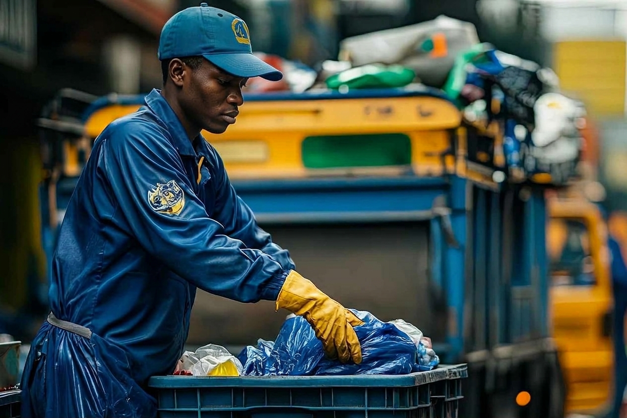 Plastic waste being collected